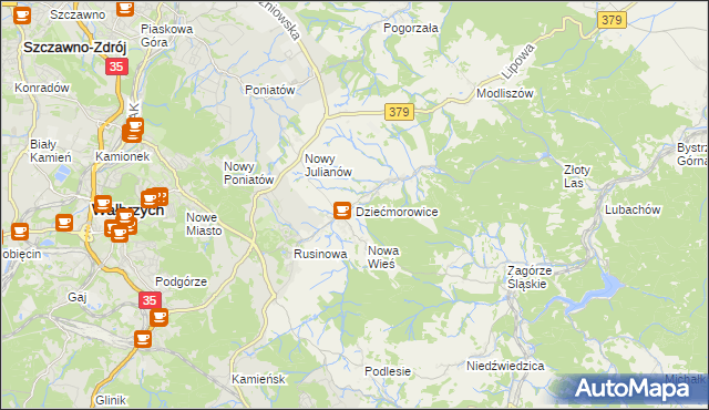 mapa Dziećmorowice, Dziećmorowice na mapie Targeo