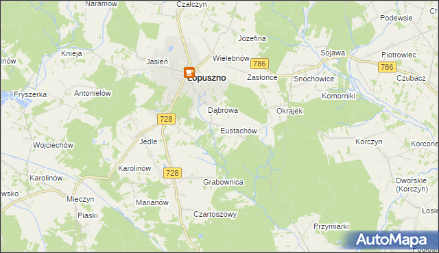 mapa Eustachów, Eustachów na mapie Targeo