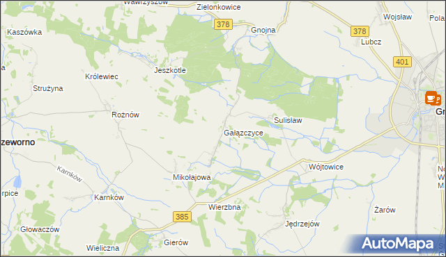 mapa Gałązczyce, Gałązczyce na mapie Targeo