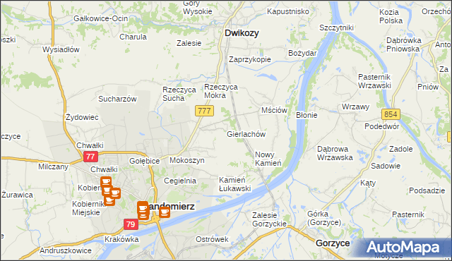 mapa Gierlachów, Gierlachów na mapie Targeo