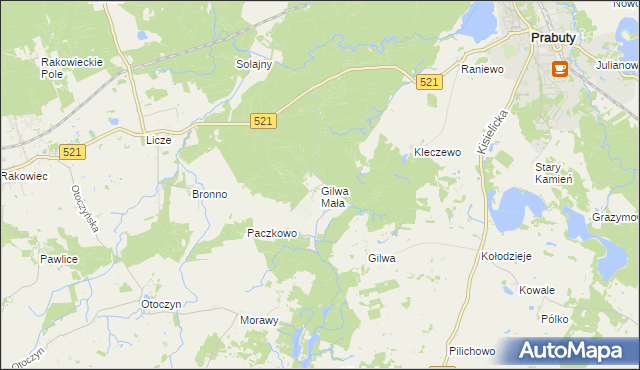 mapa Gilwa Mała, Gilwa Mała na mapie Targeo