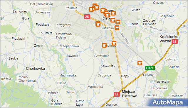 mapa Głowienka, Głowienka na mapie Targeo