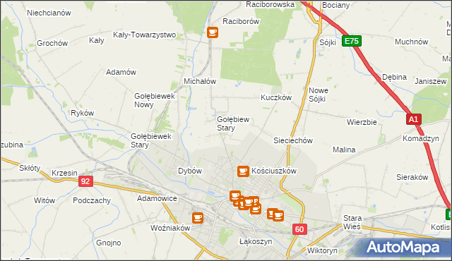 mapa Gołębiew Nowy, Gołębiew Nowy na mapie Targeo