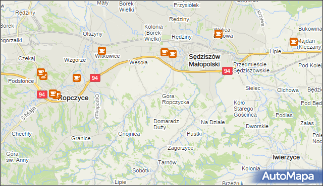 mapa Góra Ropczycka, Góra Ropczycka na mapie Targeo