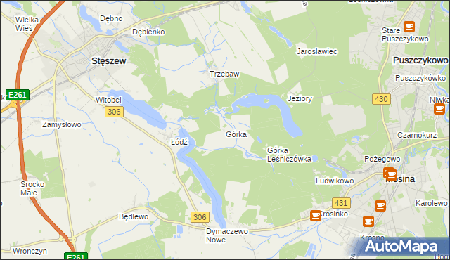 mapa Górka gmina Stęszew, Górka gmina Stęszew na mapie Targeo