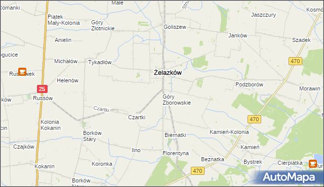 mapa Góry Zborowskie, Góry Zborowskie na mapie Targeo