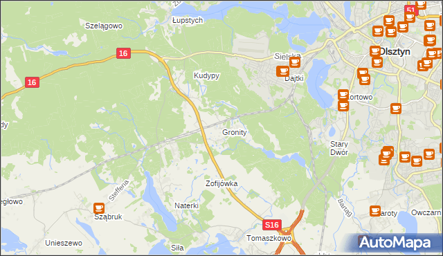 mapa Gronity, Gronity na mapie Targeo
