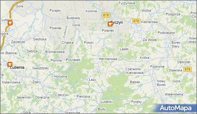 mapa Hermanowa, Hermanowa na mapie Targeo