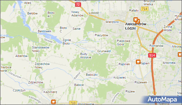 mapa Izabelin gmina Aleksandrów Łódzki, Izabelin gmina Aleksandrów Łódzki na mapie Targeo