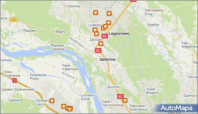 mapa Jabłonna powiat legionowski, Jabłonna powiat legionowski na mapie Targeo