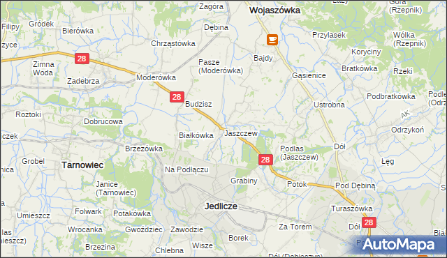 mapa Jaszczew, Jaszczew na mapie Targeo