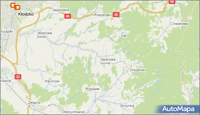 mapa Jaszkowa Górna, Jaszkowa Górna na mapie Targeo