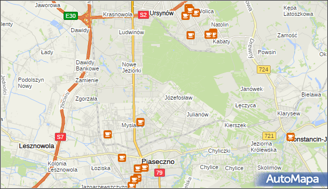 mapa Józefosław, Józefosław na mapie Targeo