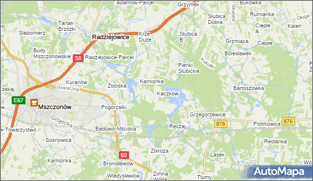 mapa Kaczków, Kaczków na mapie Targeo