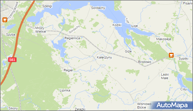 mapa Kałęczyny, Kałęczyny na mapie Targeo