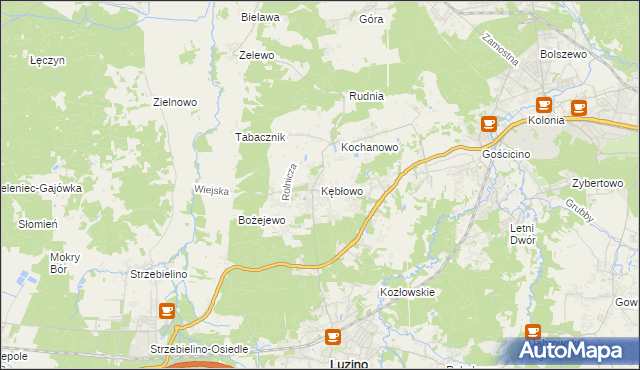 mapa Kębłowo gmina Luzino, Kębłowo gmina Luzino na mapie Targeo