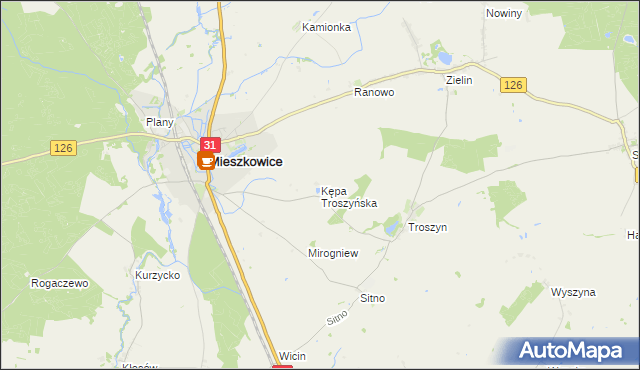 mapa Kępa Troszyńska, Kępa Troszyńska na mapie Targeo