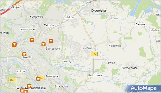 mapa Kiełczów, Kiełczów na mapie Targeo