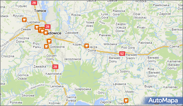 mapa Klecza Górna, Klecza Górna na mapie Targeo