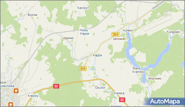 mapa Klępsk, Klępsk na mapie Targeo