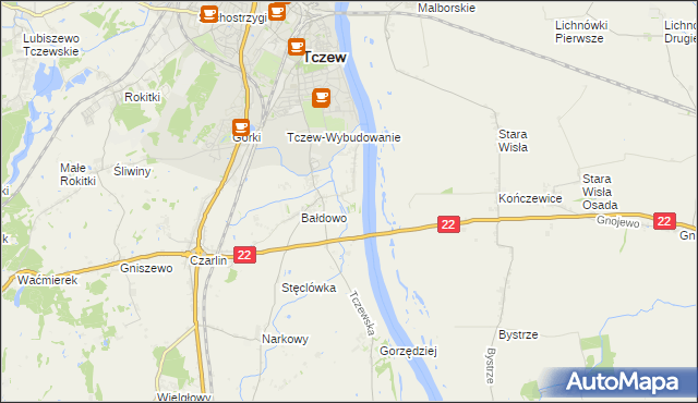 mapa Knybawa, Knybawa na mapie Targeo