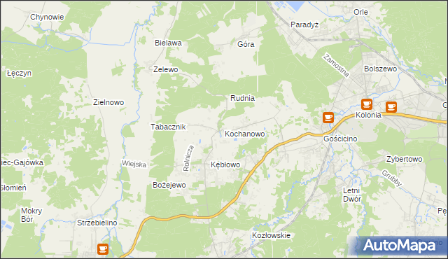 mapa Kochanowo gmina Luzino, Kochanowo gmina Luzino na mapie Targeo