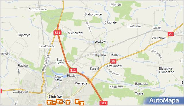 mapa Kołątajew, Kołątajew na mapie Targeo