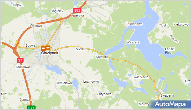 mapa Kołatek, Kołatek na mapie Targeo