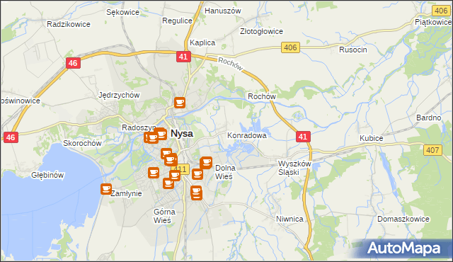 mapa Konradowa, Konradowa na mapie Targeo