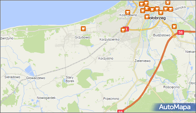 mapa Korzystno, Korzystno na mapie Targeo