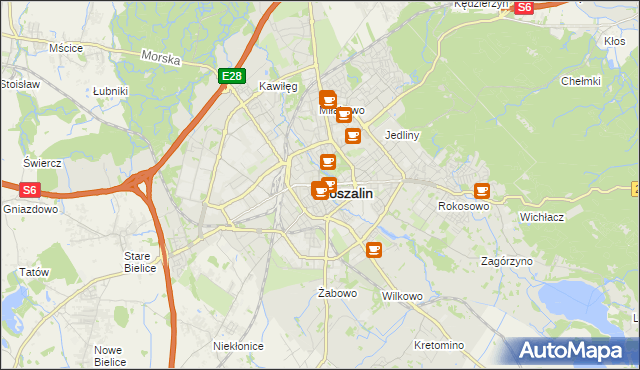 mapa Koszalina, Koszalin na mapie Targeo
