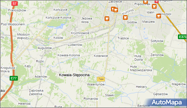 mapa Kotarwice, Kotarwice na mapie Targeo