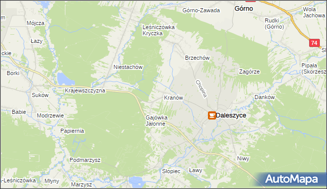 mapa Kranów, Kranów na mapie Targeo