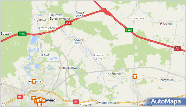 mapa Kraśnik Górny, Kraśnik Górny na mapie Targeo