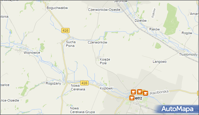 mapa Księże Pole, Księże Pole na mapie Targeo