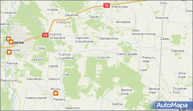 mapa Kuszyna, Kuszyna na mapie Targeo