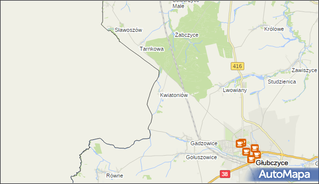 mapa Kwiatoniów, Kwiatoniów na mapie Targeo