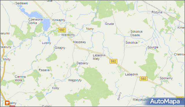 mapa Łabędnik Mały, Łabędnik Mały na mapie Targeo