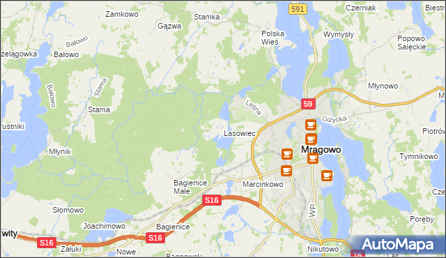 mapa Lasowiec, Lasowiec na mapie Targeo