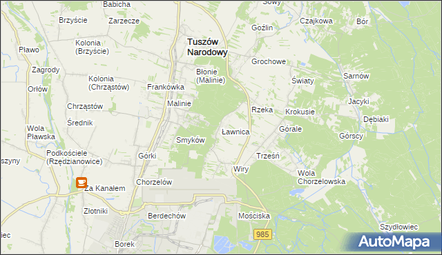 mapa Ławnica, Ławnica na mapie Targeo