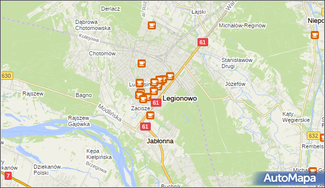 mapa Legionowo, Legionowo na mapie Targeo