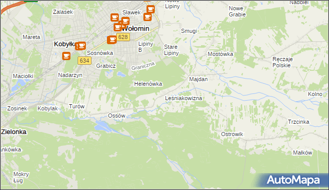 mapa Leśniakowizna, Leśniakowizna na mapie Targeo