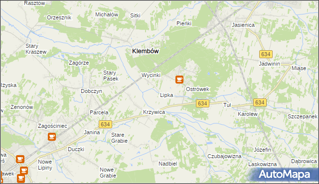 mapa Lipka gmina Klembów, Lipka gmina Klembów na mapie Targeo