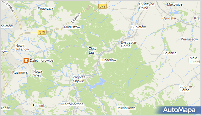 mapa Lubachów, Lubachów na mapie Targeo