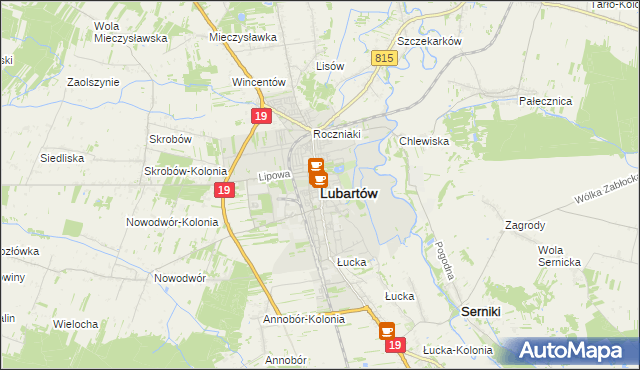 mapa Lubartów, Lubartów na mapie Targeo