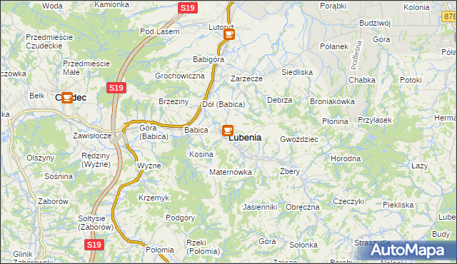 mapa Lubenia, Lubenia na mapie Targeo