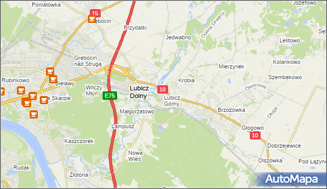 mapa Lubicz Górny, Lubicz Górny na mapie Targeo