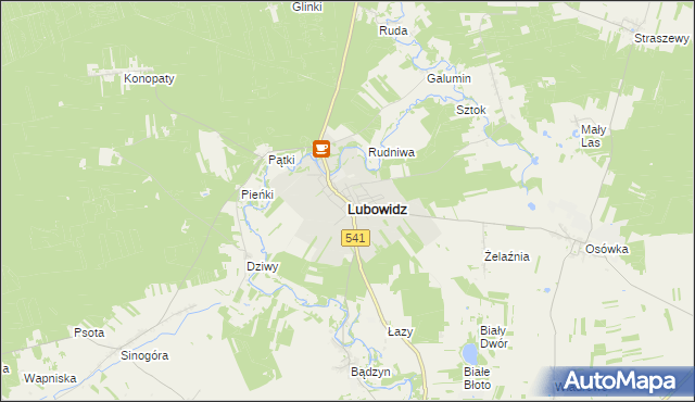 mapa Lubowidz powiat żuromiński, Lubowidz powiat żuromiński na mapie Targeo