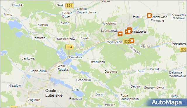 mapa Majdan Trzebieski, Majdan Trzebieski na mapie Targeo