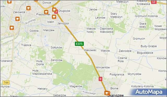 mapa Makowiec, Makowiec na mapie Targeo